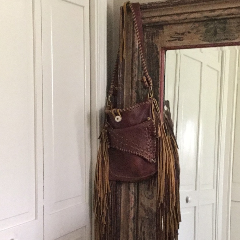 Handmade leather and fringe purse!